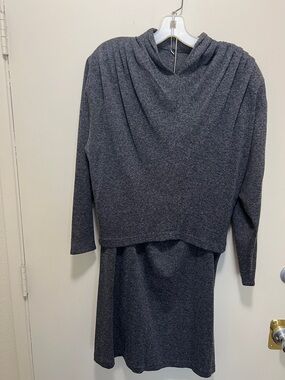 Charcoal Gray Mini Skirt Set - Brand Unspecified